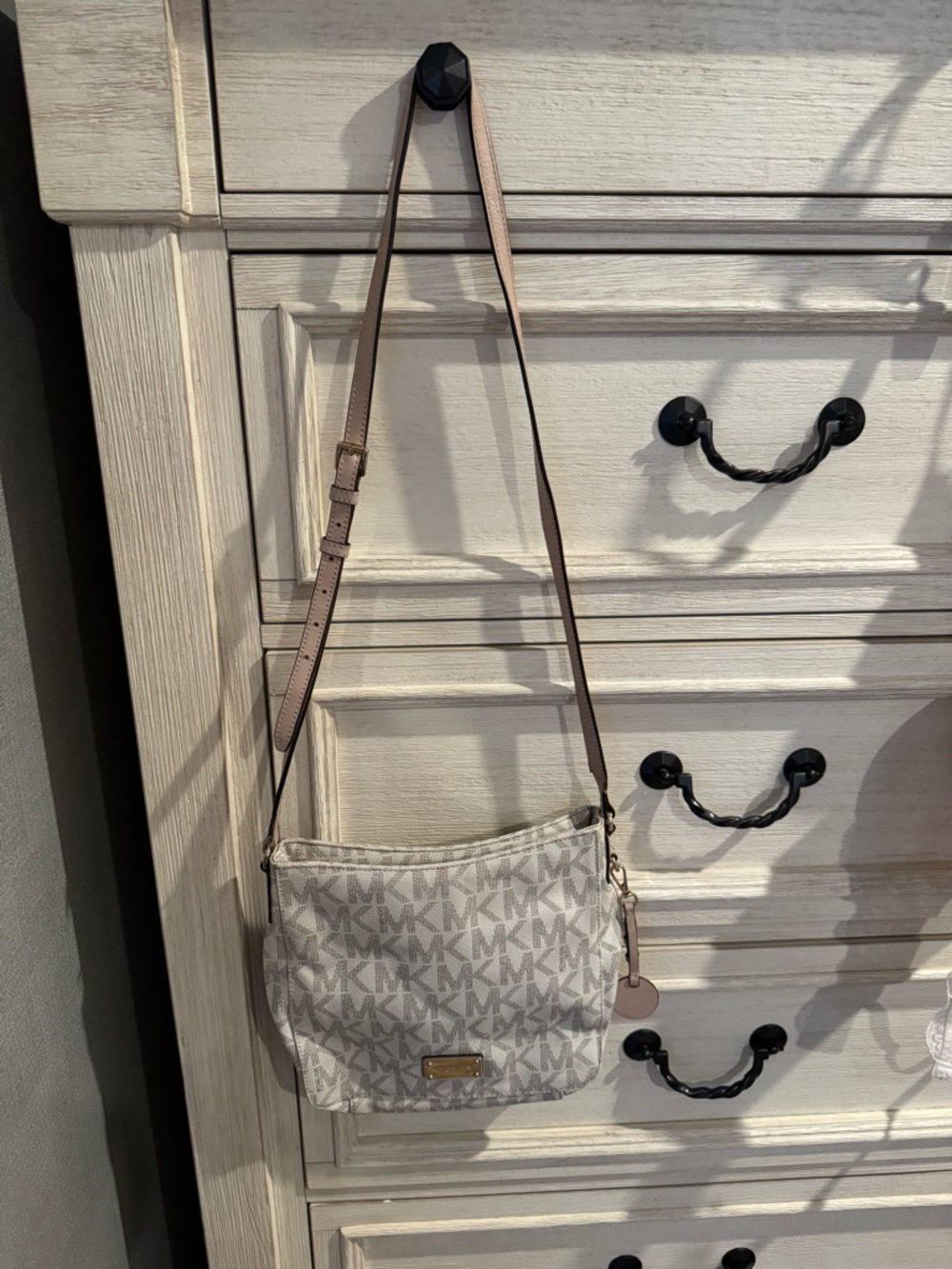 Michael Kors Beige and Light Brown Crossbody Bag